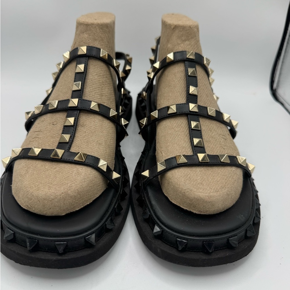 Valentino Black Studded Sandals